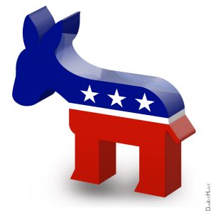 Ein Esel, das Logo der Demokraten in den USA