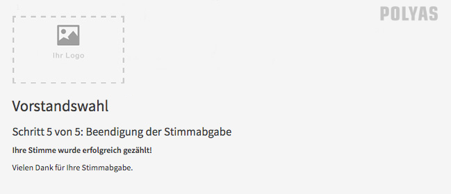 Online-Stimmabgabe abgeschlossen Erfolgreiche Online-Stimmabgabe