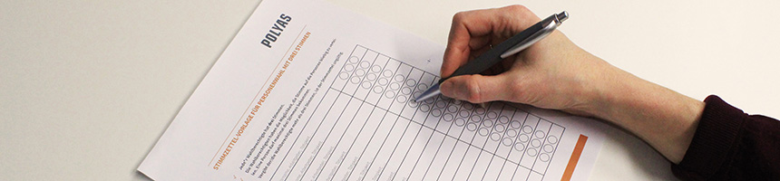 Stimmzettel-Vorlage zur Vorstandswahl im Berufsverband