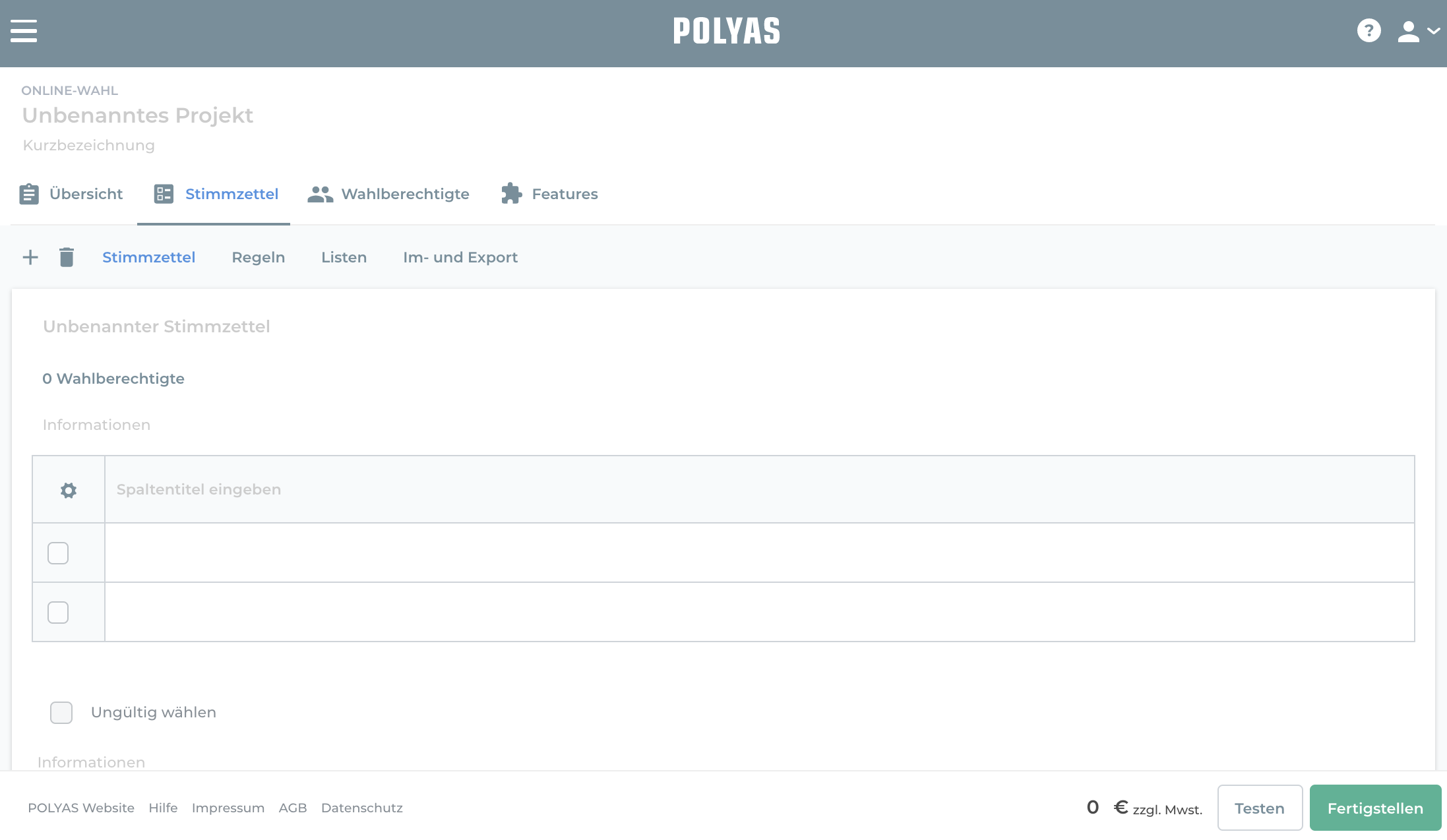 Erstellen Sie Ihren Stimmzettel im POLYAS Online-Wahlmanager Erstellen Sie Ihren Stimmzettel im POLYAS Online-Wahlmanager