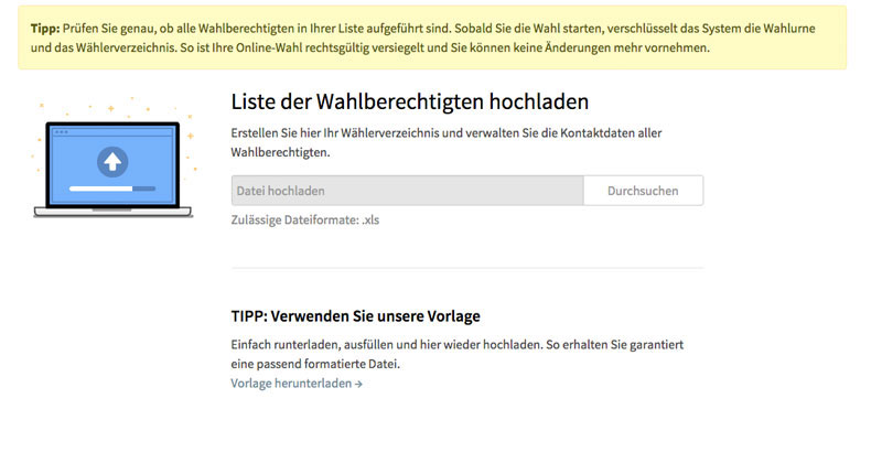 Wählerverzeichnis in Online-Wahlen anlegen Wählerverzeichnis in Online-Wahlen anlegen